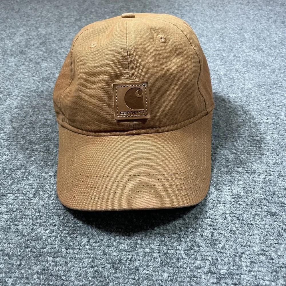 Carhartt Baseball Cap Unisex One Size Brown Canvas Adjustable Logo Patch Hat